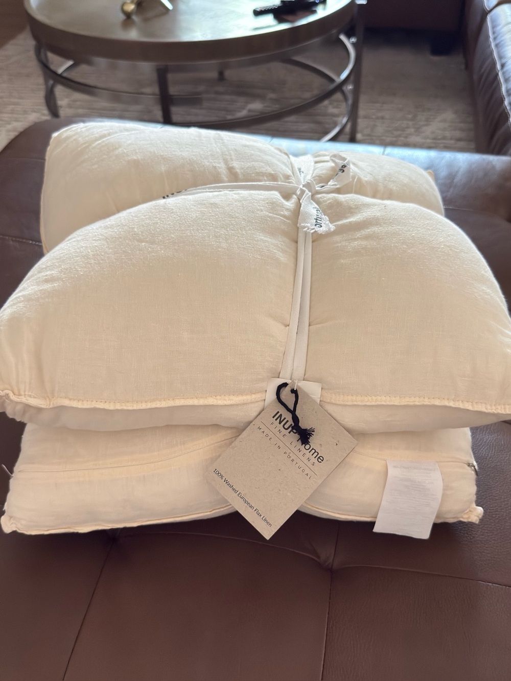 NWT, Inup, Natural Cream Down Alternative Decorative pillows, set of 2.